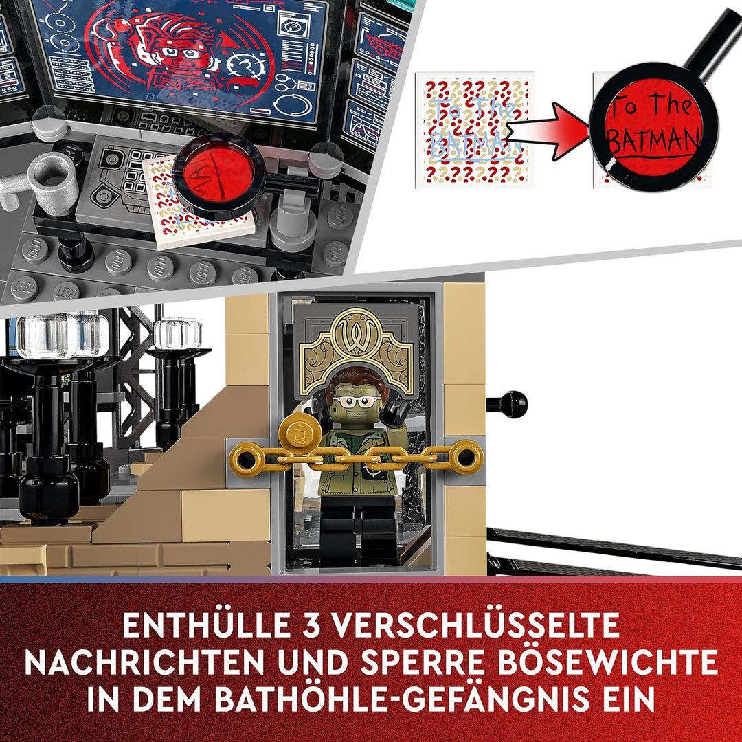 LEGO 76183 DC Batman Bathöhle: Duell mit Riddler, Superhelden-Set mit Spielzeug-Motorrad für Kinder