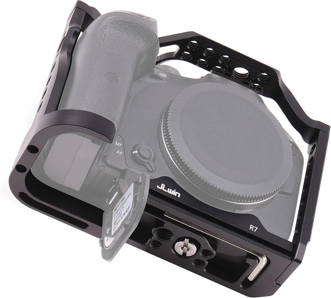 EOS R7 Cage, Hersmay Aluminium Kamerakäfig Camera Cage für Canon EOS R7 spiegellose Kameras, Vloggin