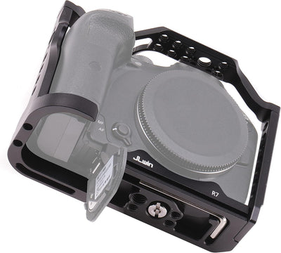 EOS R7 Cage, Hersmay Aluminium Kamerakäfig Camera Cage für Canon EOS R7 spiegellose Kameras, Vloggin
