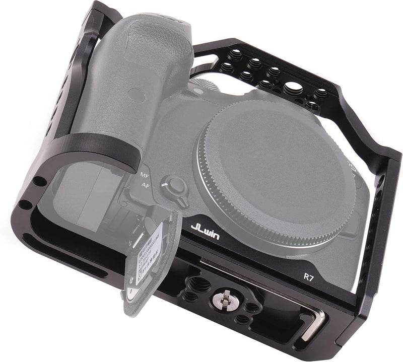 EOS R7 Cage, Hersmay Aluminium Kamerakäfig Camera Cage für Canon EOS R7 spiegellose Kameras, Vloggin