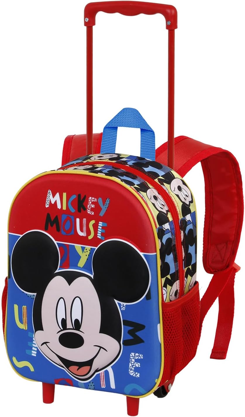 Micky Maus Joyful-Kleiner 3D Rucksack mit Rädern, Blau