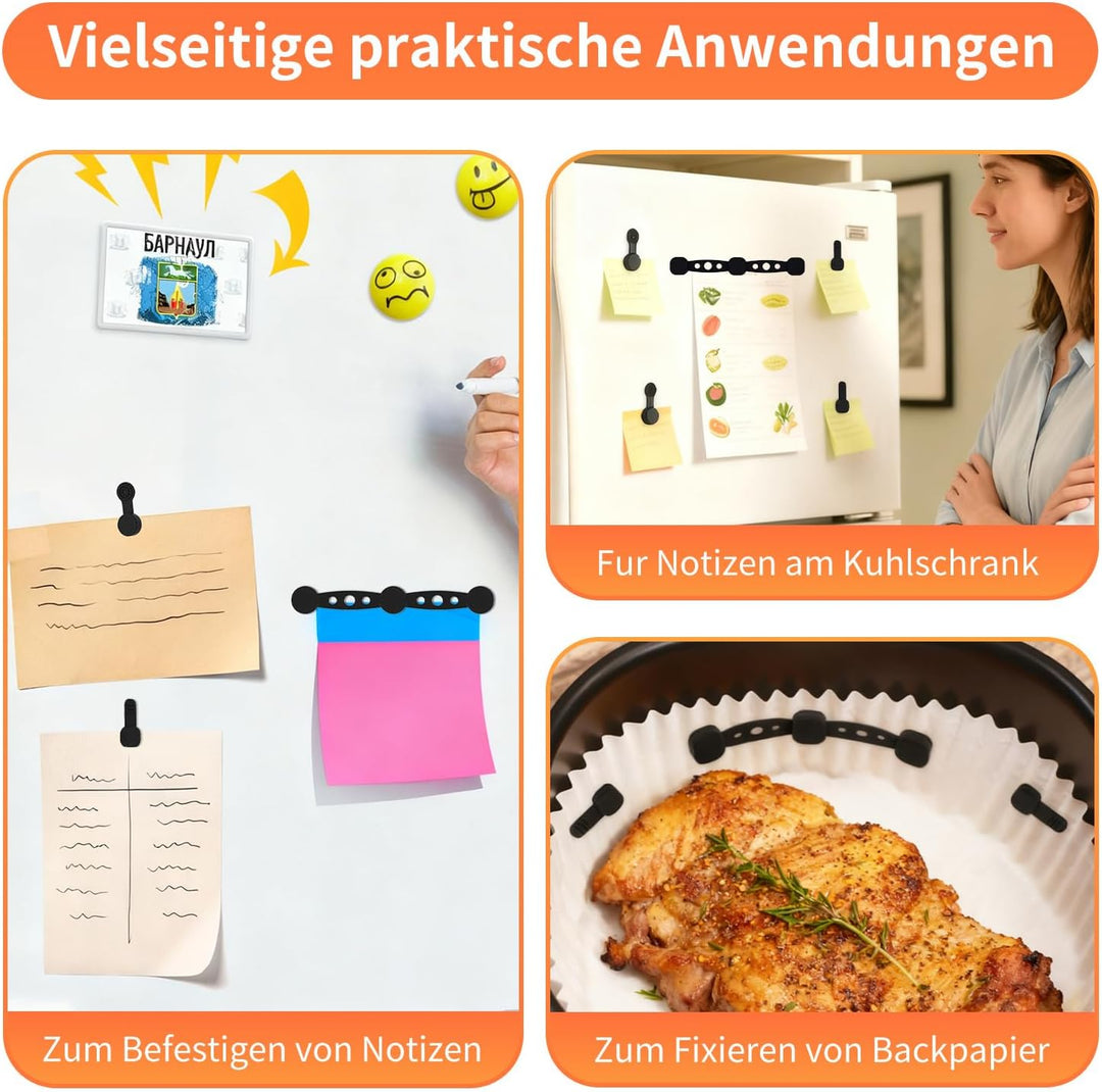 15 Stück Silikon Magnete für Airfryer Backpapier und Magnete für Heissluftfritteuse Hitzebeständig L