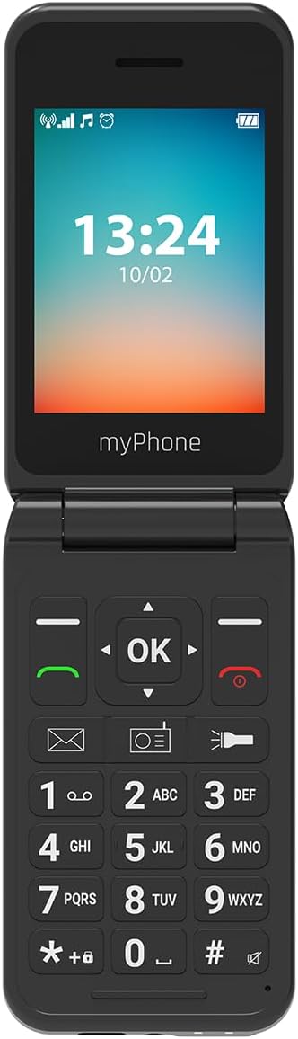 myPhone Flip LTE Klapphandy für Senioren SOS-Taste 4G Volte grosser Akku 1000 mAh bis zu 6 Tage ohne