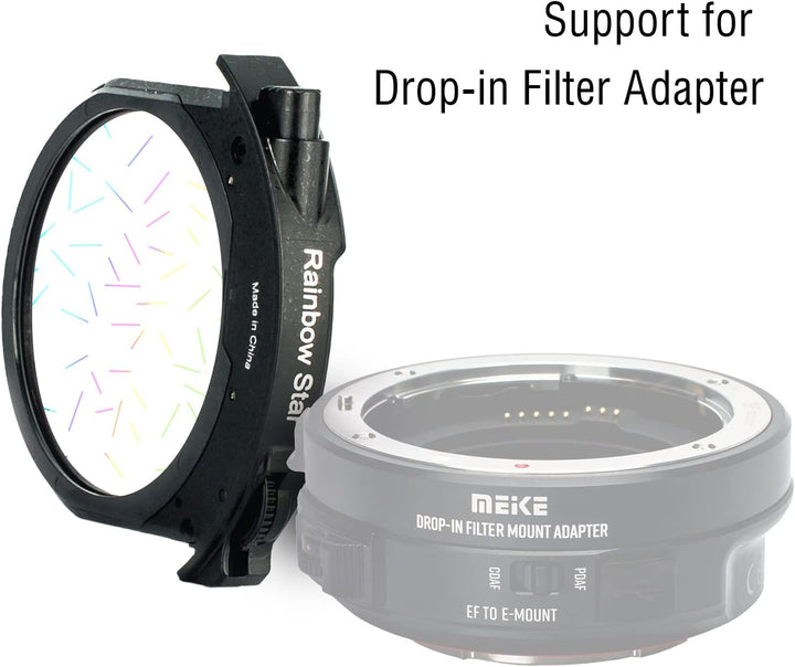 Meike Rainbow Star Drop-In Filter für Canon und Meike Drop-In Filter Mount Adapter Serie MK-EFTR-RSS