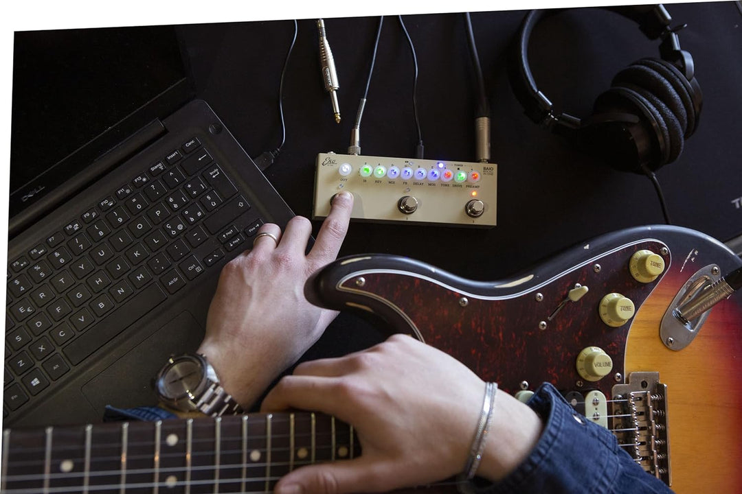 EKO Guitars - BAIO Multieffekt-Pedal für Gitarre mit integriertem IR, 9 Arten von integrierten Vorve