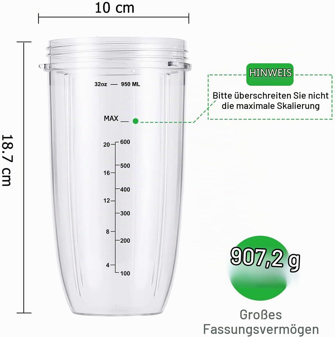 950ml Becher Kompatibel mit NutriBullet 600 W/Pro 900 W Elektrischer Mixer, Cups, Entsafterbecher Er