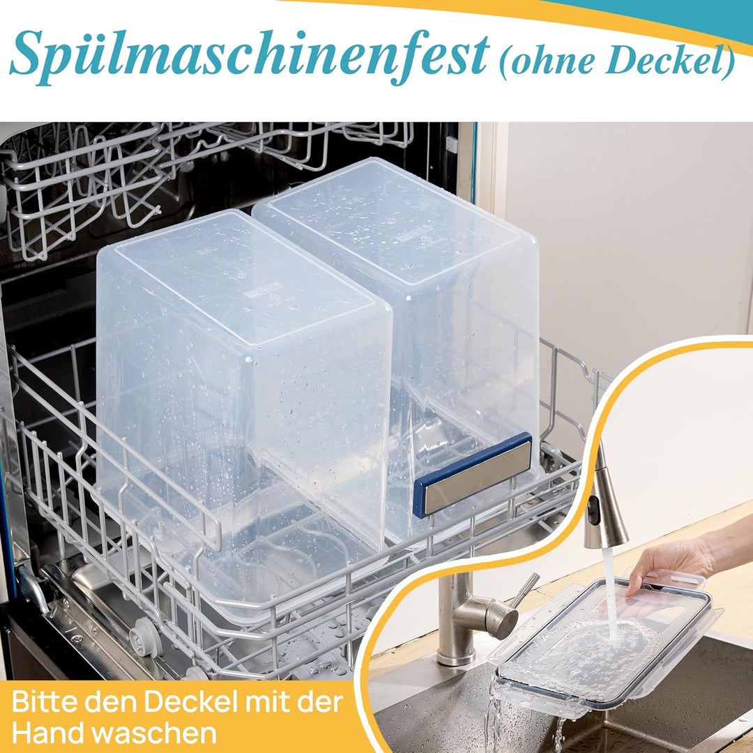 Vtopmart 2er Set Mehl Aufbewahrung 9.5L, Gross Vorratsdosen mit Deckel Luftdicht, BPA Frei, Aufbewah
