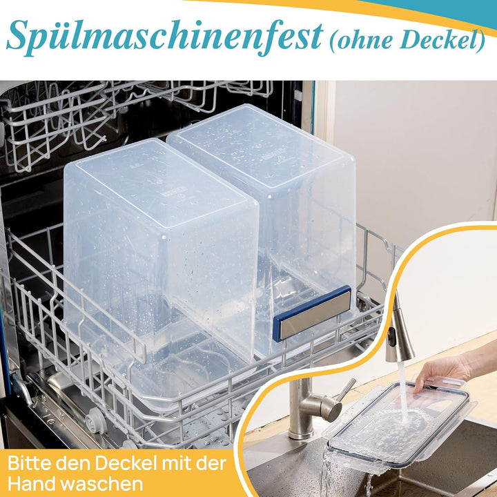 Vtopmart 2er Set Mehl Aufbewahrung 9.5L, Gross Vorratsdosen mit Deckel Luftdicht, BPA Frei, Aufbewah