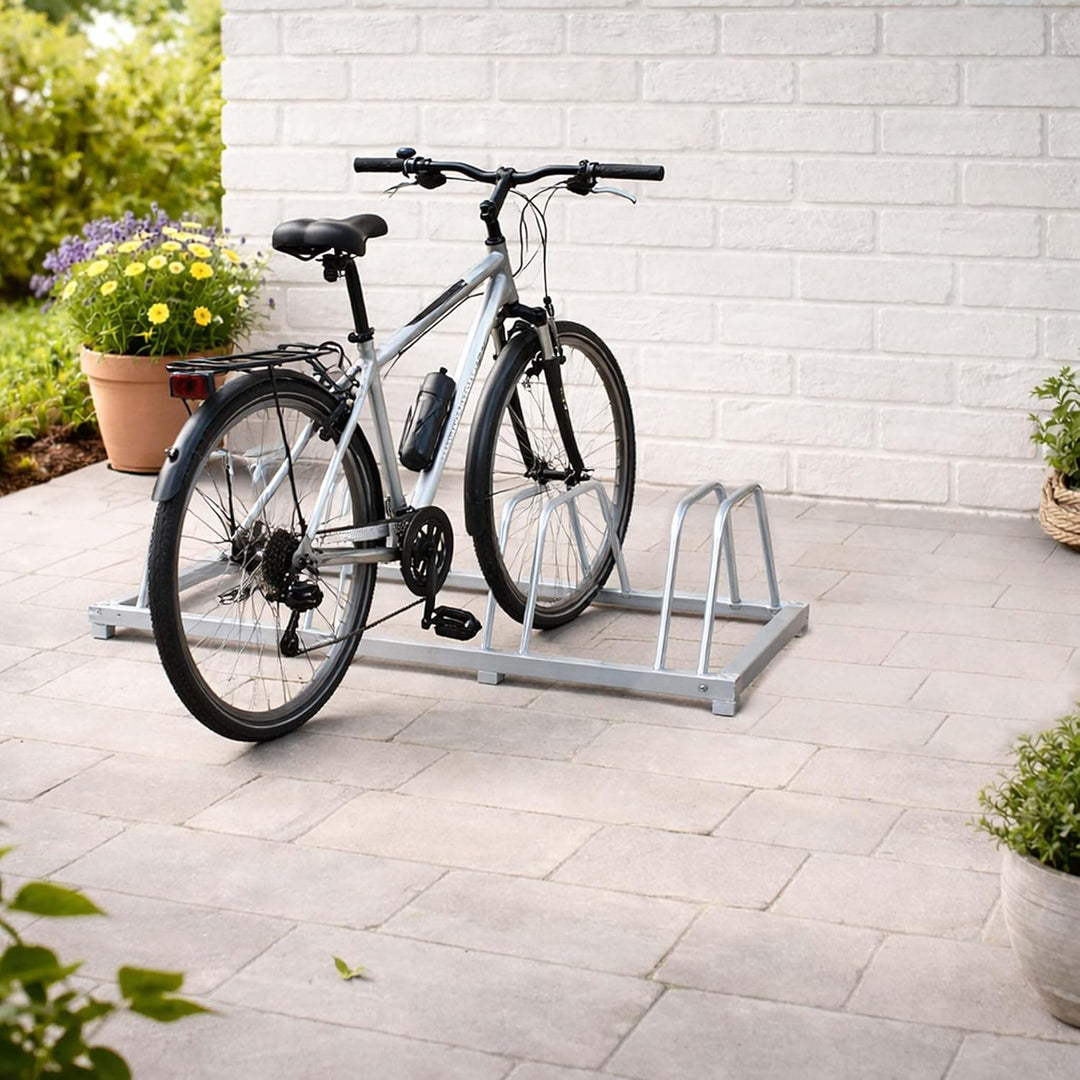 Fahrradständer für 4 Räder 124 x 39,5 x 19,5 cm verzinkt und für Wandmontage
