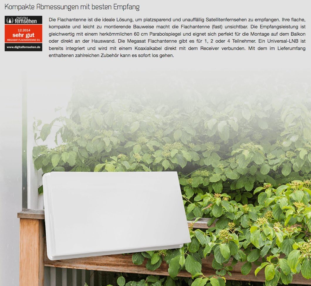 MegaSat D1 Flachantenne für 1 Teilnehmer
