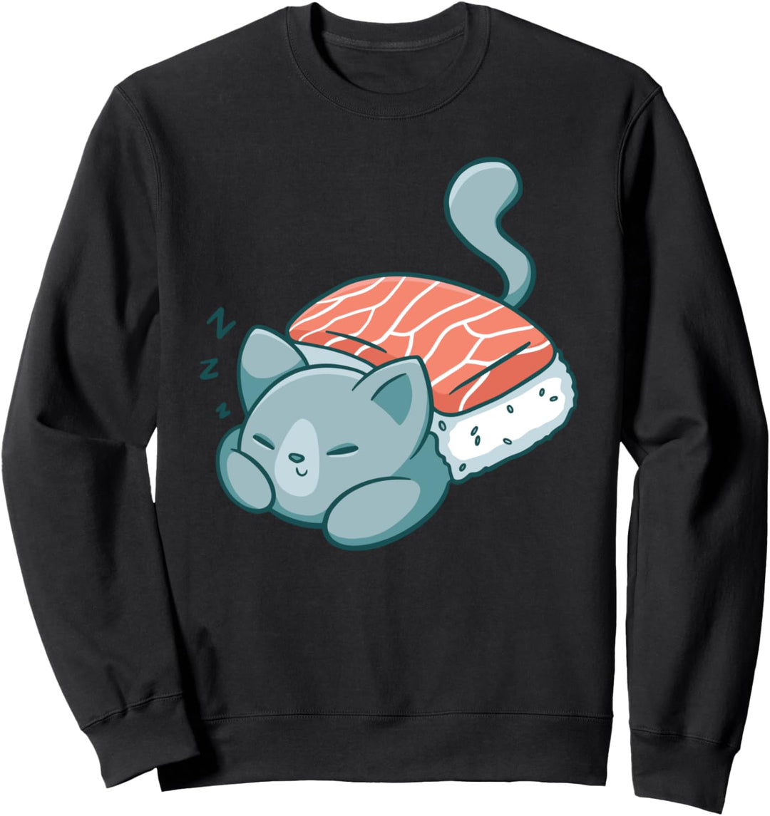 Kawaii Cat Sashimi Sushi Sweatshirt