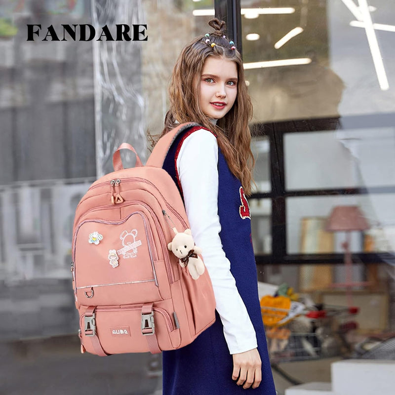 FANDARE Schulrucksack Schulrucksack Kinderrucksack Schultasche Jungen Mädchen Rucksack Schulranzen f