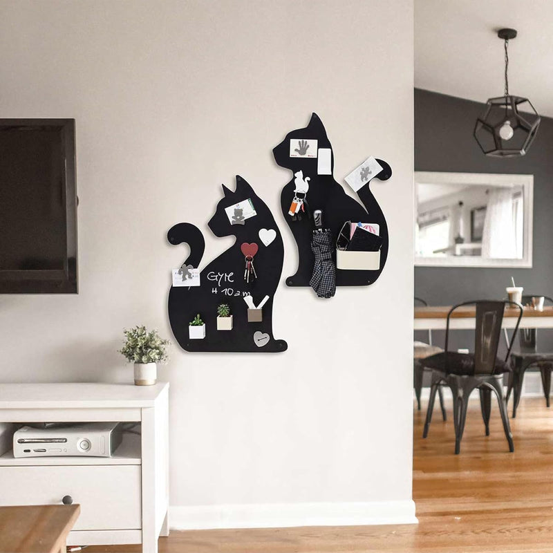 KalaMitica Katze 2 Design magnetische Kreidetafel aus Stahl, Anthrazit, 56x38x0,12cm, Katze 2