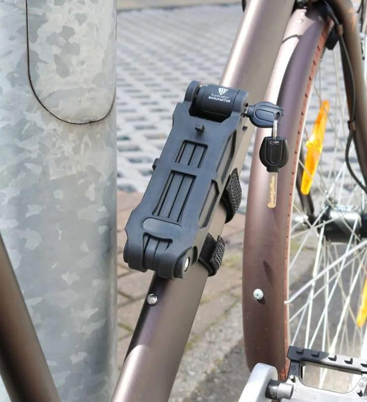 Ruhr-West Manufaktur Fahrradschloss mit hohe Sicherheit – Faltschloss für Fahrrad, Motorrad, E-Bike