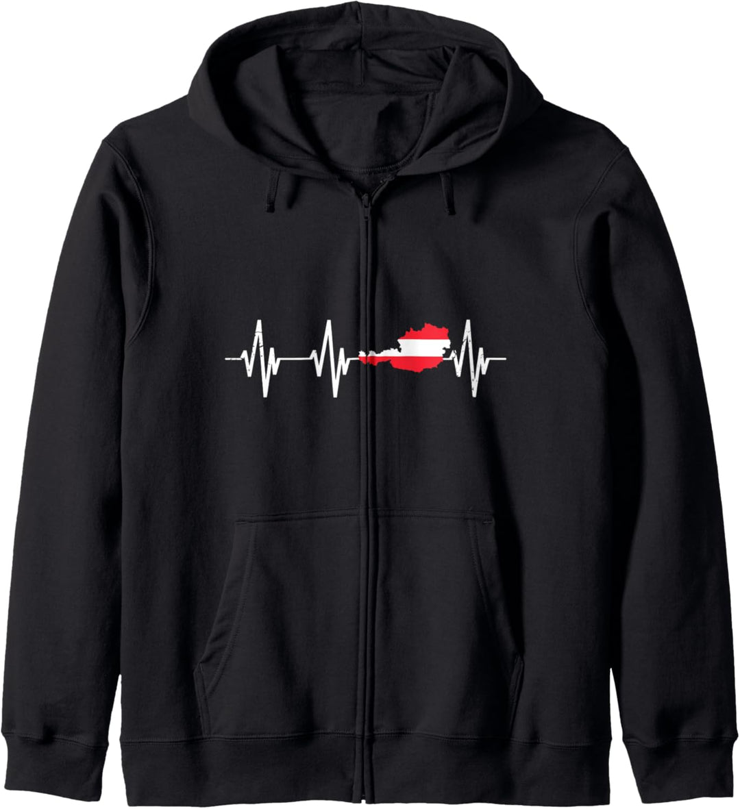 Herzschlag Österreich Alpen Berge Heimat Austria Geschenk Kapuzenjacke