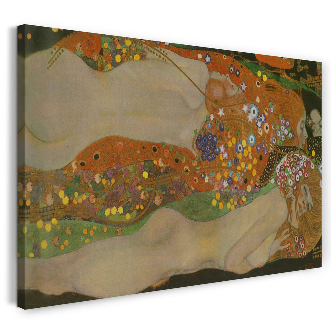 Printed Paintings Leinwand (80x60cm): Gustav Klimt - Wasserschlangen II (1904) 80x60 cm, 80x60 cm