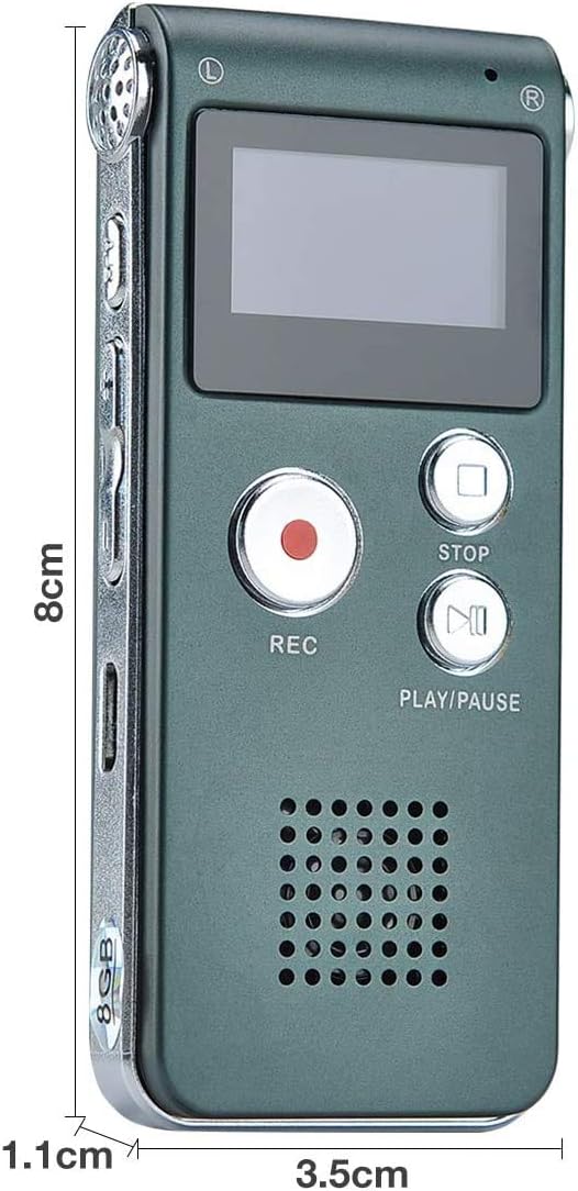 Lychee 8GB LCD Bildschirm Digitales Diktiergerät Aufnahmegerät Sprachaufnahme Audiorekorder Voice Re