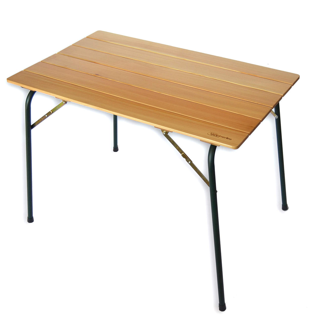 CASTELMERLINO 47 Klapptisch Camper Lärche cm 100 x 60 cm mit Tasche Nylon 60 x 100 Beine Grau und Ti