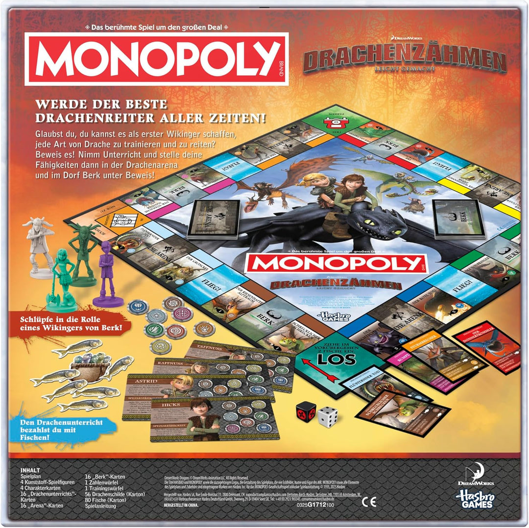 DreamWorks Drachenzähmen leicht gemacht Monopoly Brettspiel - Deutsche Fassung