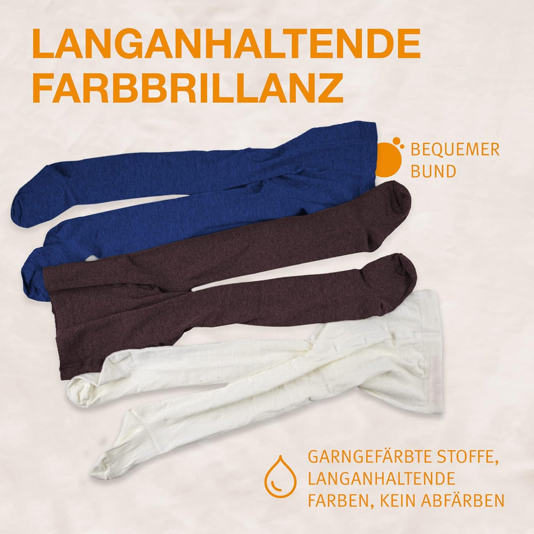 wellyou - Kinder Strumpfhosen Mädchen & Jungen - 3er Set Baby-Strumpfhosen mit Muster - bunte Baumwo