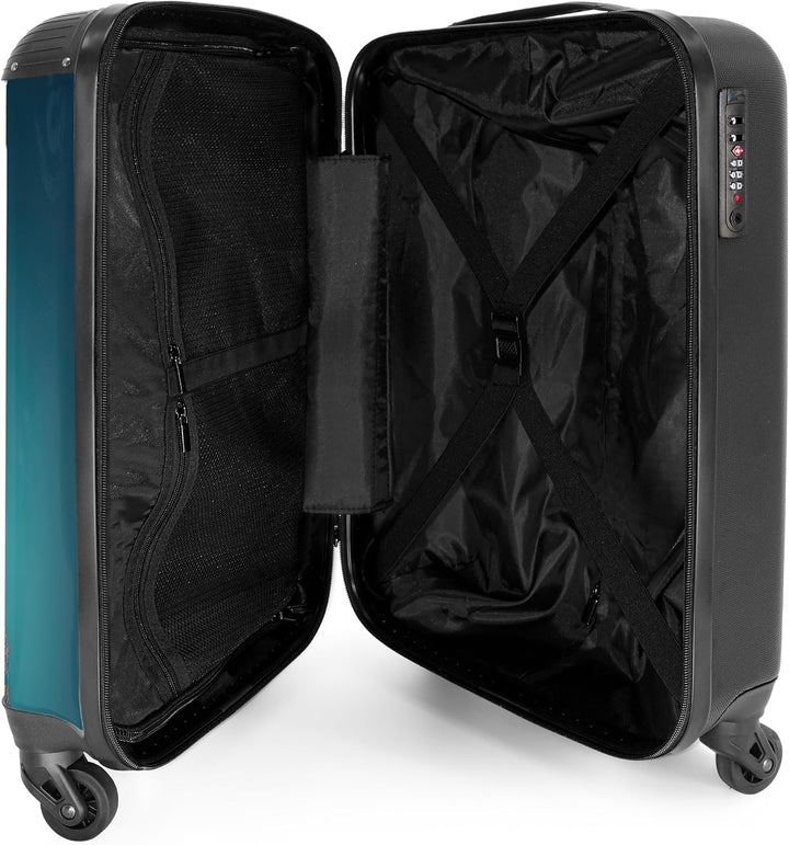 NoBoringSuitcases.com® Koffer Handgepäck Trolley Rollkoffer Kleine Reisekoffer mit 4 Rollen - Hund -