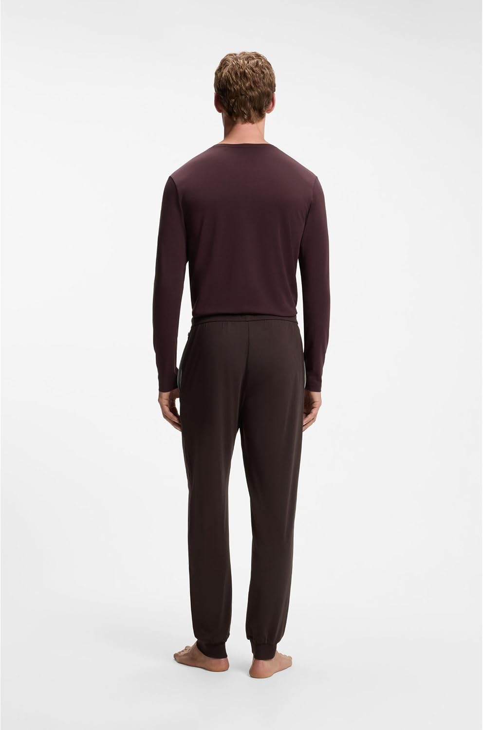 BOSS Herren Sestart Jogginghose aus Baumwoll-Terry mit Logo-Aufnäher S Dark Brown, S Dark Brown