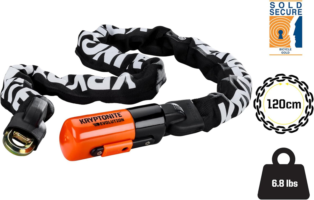 Kryptonite 792 Kabelschloss Evolution series 4 Integrated Chain 1055 mini, 3500319, Schwarz Single,