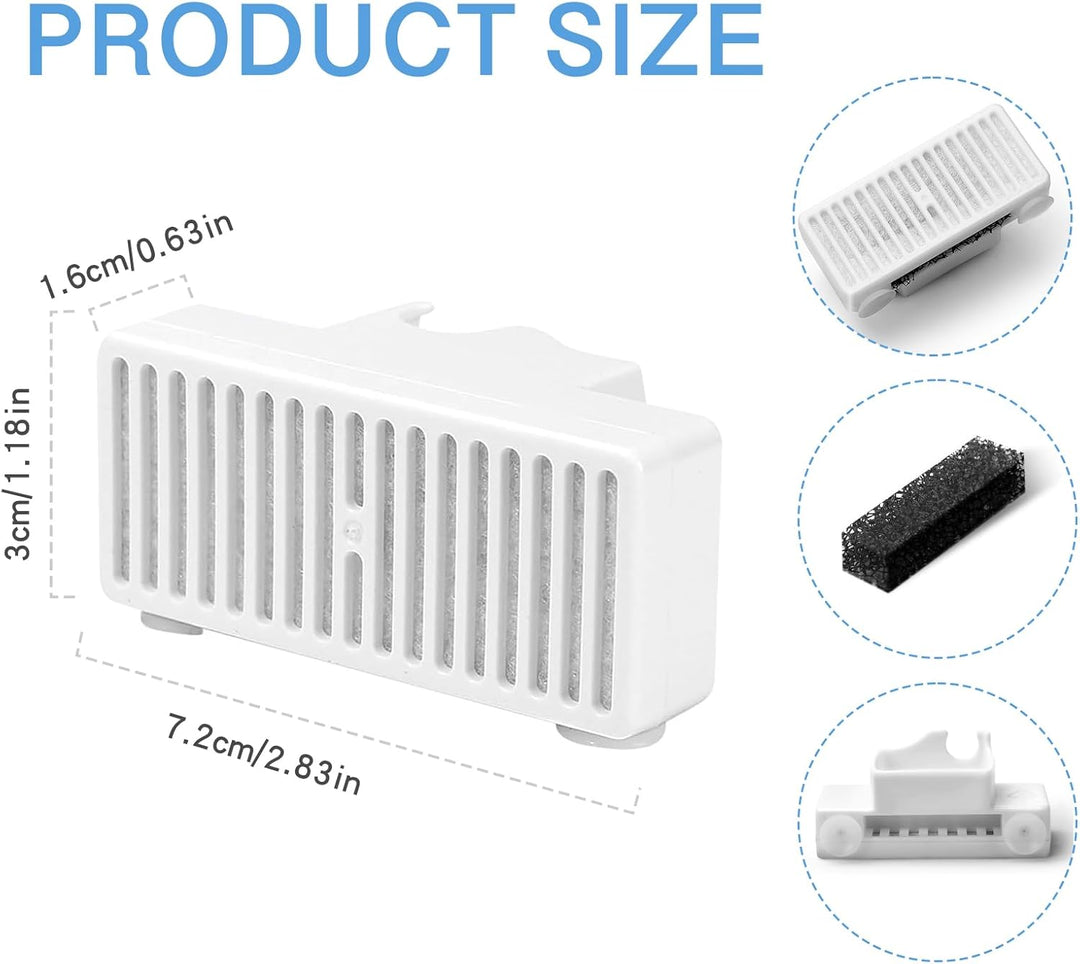 6 Stück Ersatzfilter für Pet Wasserbrunnen - T-förmige Filter-Nachfüllung mit 3-Fach Filtersystem (A