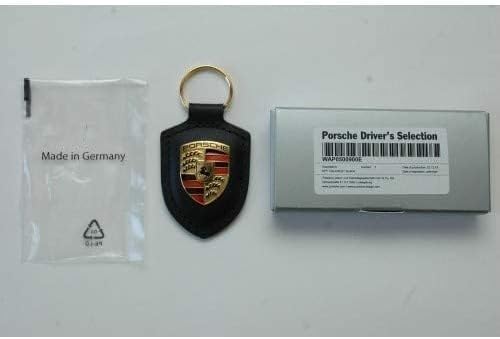 ORIGINAL Porsche Schlüsselanhänger SCHWARZ Leder mit Wappen WAP0500900E, Schwarz