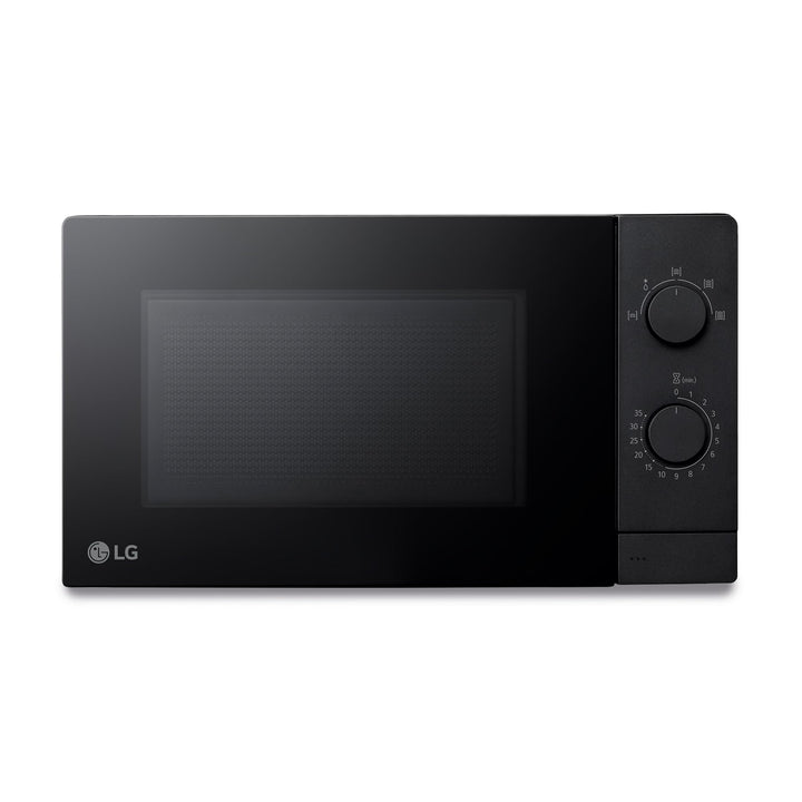 LG MS2082F Mikrowelle, 20 Liter, 700 W, Schwarz, 44,5 x 25,8 x 34,5 cm, mechanische Steuerung, 5 Lei
