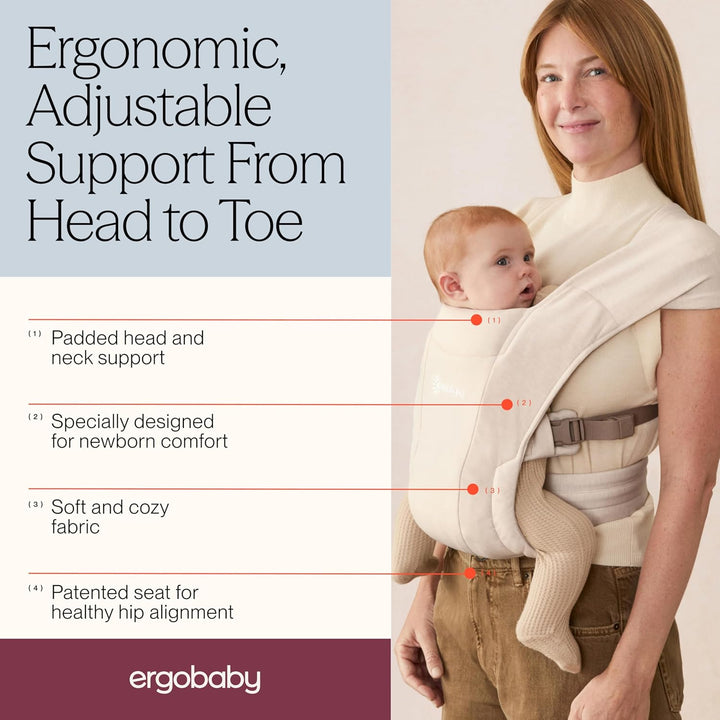 Ergobaby Babytrage für Neugeborene ab Geburt Extra Weich, Embrace Bauchtrage Baby-Tragetasche Ergono