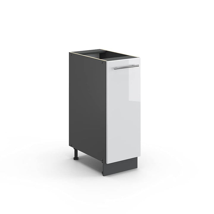 Vicco Apothekerschrank Fame-Line, Weiss Hochglanz/Anthrazit, 30 cm ohne Arbeitsplatte Weiss Hochglan