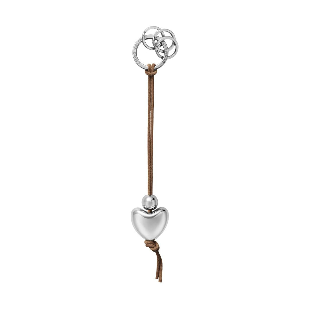 Georg Jensen Schlüsselring Herz Verchromt Verchromt Mit Lederband von Regitze Overgaard