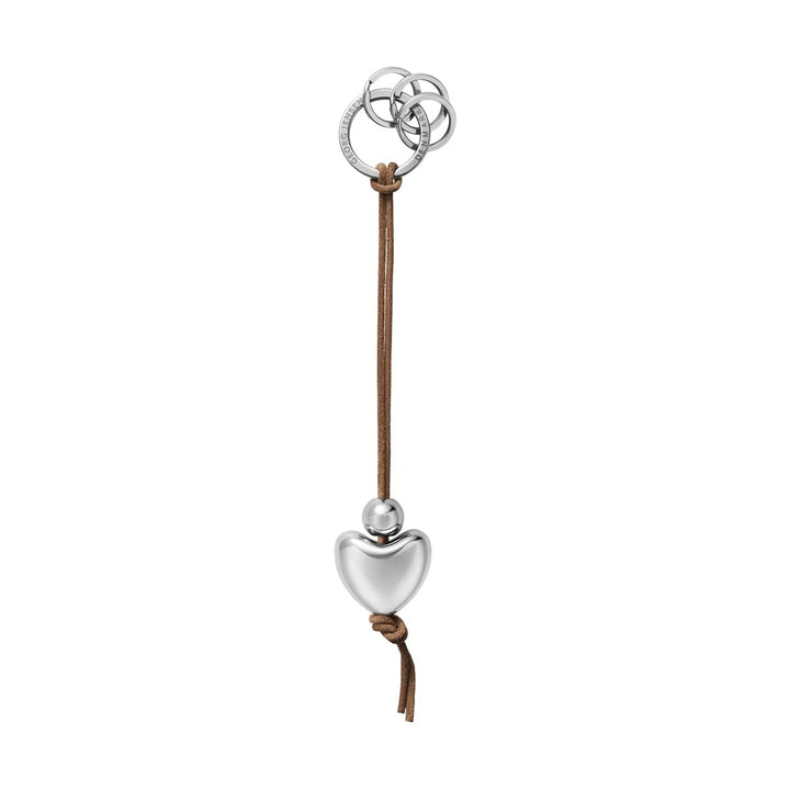 Georg Jensen Schlüsselring Herz Verchromt Verchromt Mit Lederband von Regitze Overgaard