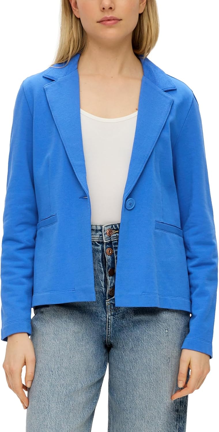 s.Oliver Damen Sweatshirt Jacke mit Reverskragen und Knopfverschluss, Lange Ärmel, Regular Fit 34 55