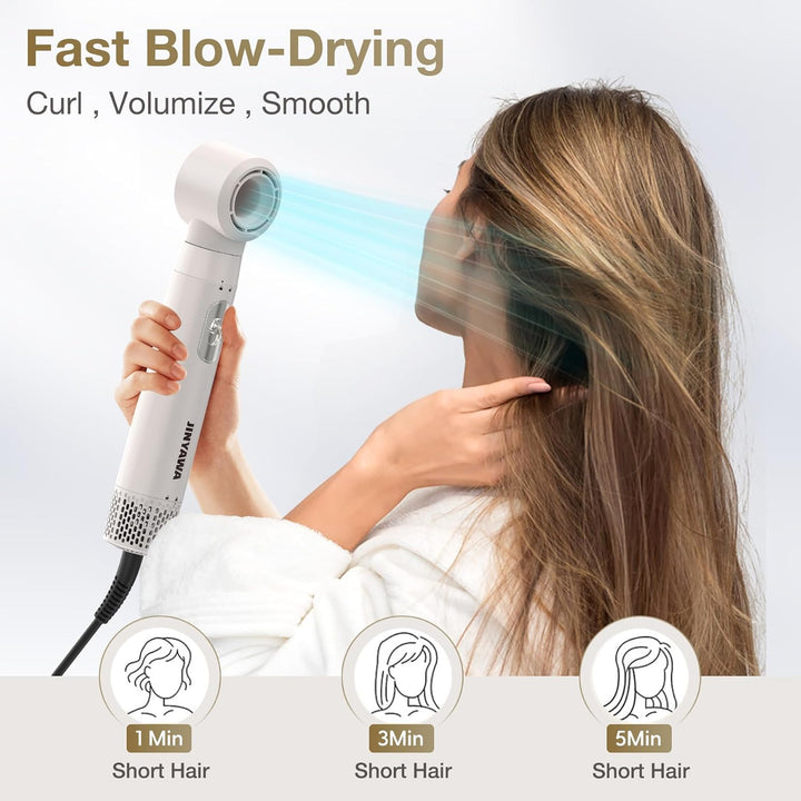 JINYAWA 5 in 1 Airstyler, Haarstyler Rundbürstenföhn, Airstyler Warmluftbürste Mit 3 Temperatureinst