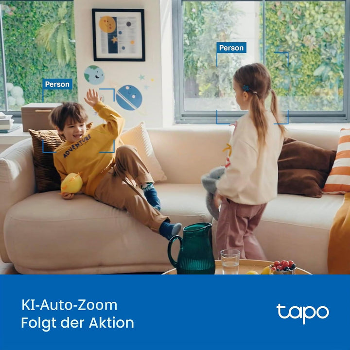 Tapo C250 4K Überwachungskamera Innen 360°, Lokale KI-Erkennung &amp; Bewegungsverfolgung mit Zoom, IR-N