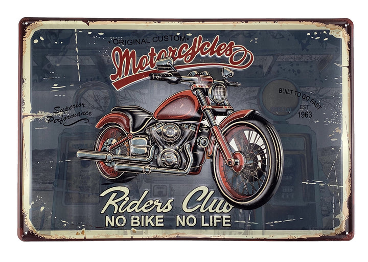 Crispe XXL 3D Blechschild Motorrad - 45 x 60 cm - geprägt, aus Metall, rostfrei, retro, Vintage-Desi