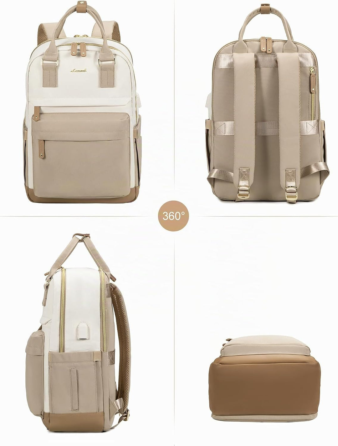 LOVEVOOK Rucksack Damen, 17 Zoll Laptop Schulrucksack Reiserucksack Wasserdicht Arbeitstasche Backpa