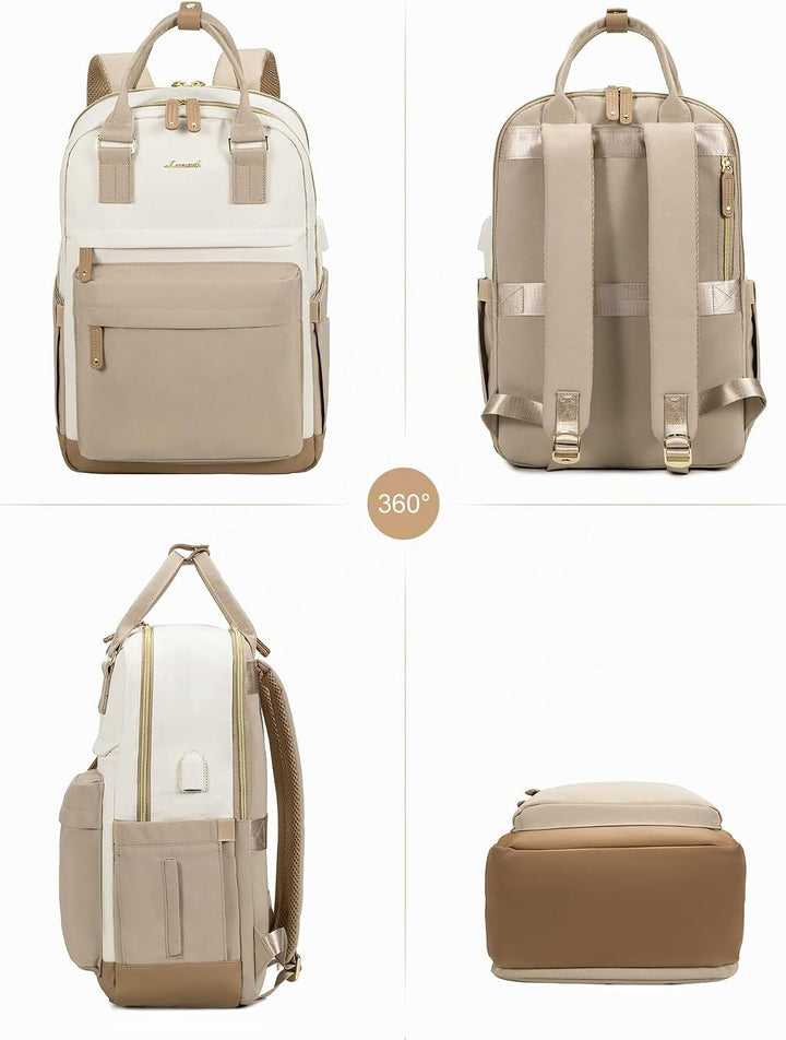 LOVEVOOK Rucksack Damen, 17 Zoll Laptop Schulrucksack Reiserucksack Wasserdicht Arbeitstasche Backpa