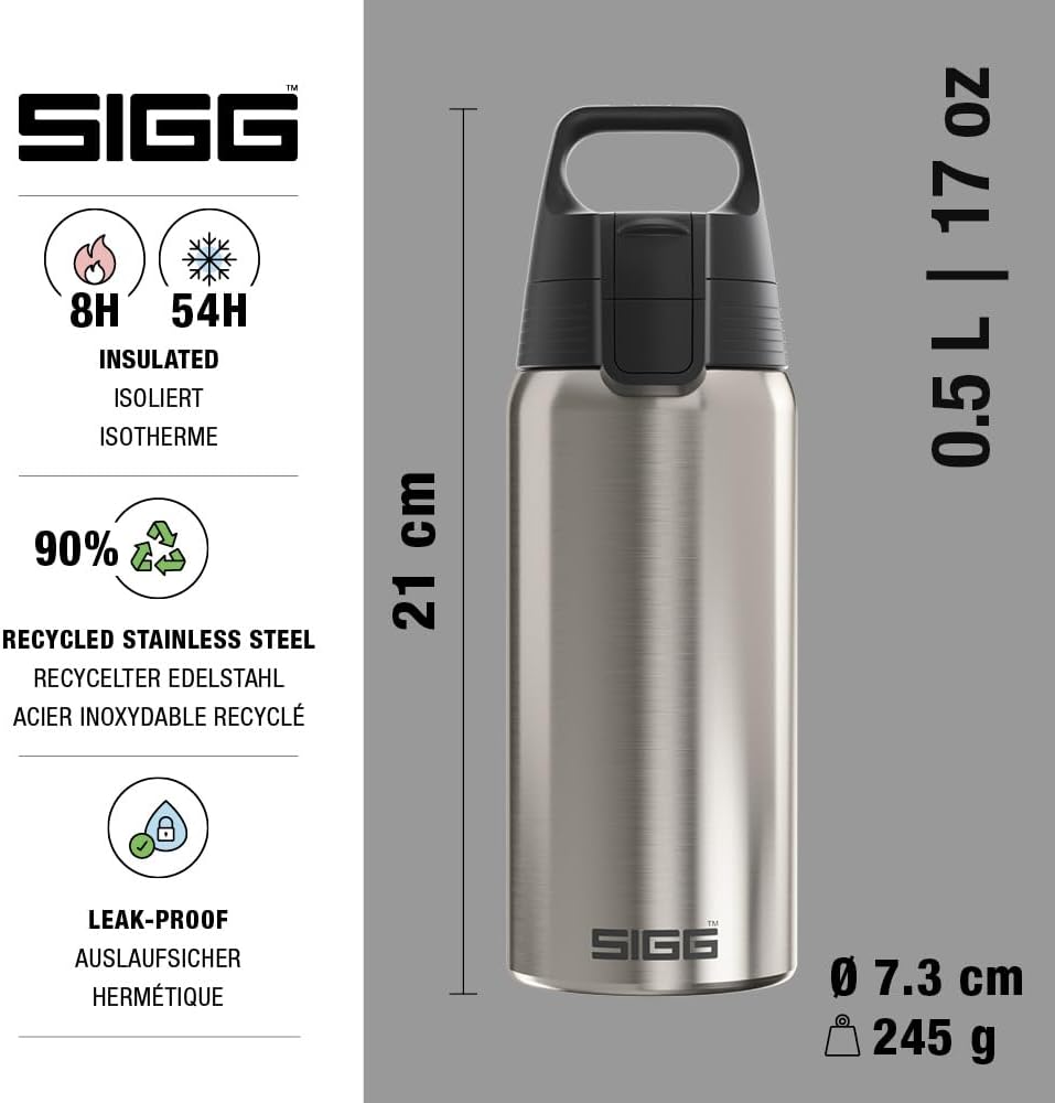 SIGG - Isolierte Trinkflasche - Thermosflasche Shield Therm One Brushed - kohlensäurehaltige Getränk