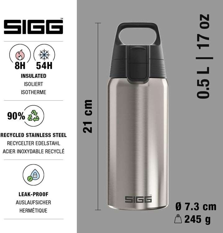 SIGG - Isolierte Trinkflasche - Thermosflasche Shield Therm One Brushed - kohlensäurehaltige Getränk