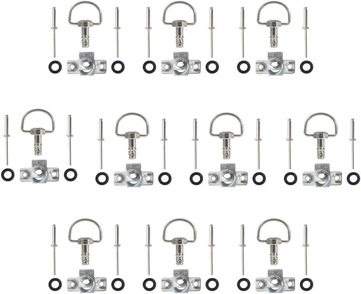 Oldbones Motorrad-Rennverschlüsse, Schnellverschluss, D-Ring, 1/4-Drehung, Rennverkleidung, Nieten,