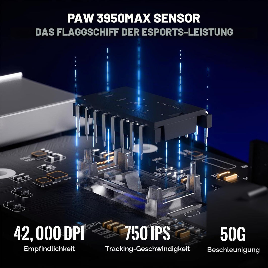 ATTACK SHARK X8 Serie Kabellose Gaming-Maus, 55–65 g Superleicht, PixArt PAW3395/3950 Sensor, BT/2.4