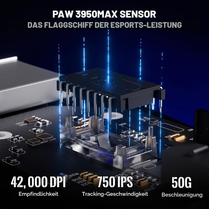 ATTACK SHARK X8 Serie Kabellose Gaming-Maus, 55–65 g Superleicht, PixArt PAW3395/3950 Sensor, BT/2.4