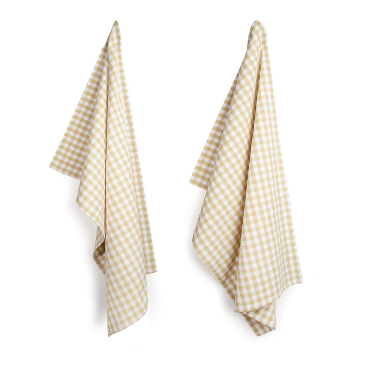 FILU Geschirrhandtücher 4er Pack Beige/Weiss kariert (Farbe und Design wählbar) 45 x 70 cm - hochwer