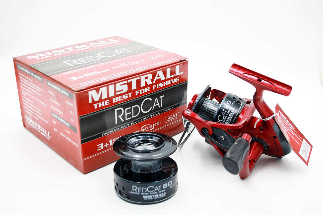 Mistrall Welsrolle REDCAT FD80 Angelrolle Spinrolle Wallerrolle Grossfischrolle