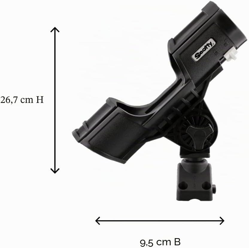 Scotty Orca Angelrutenhalter mit 241L Seitendeck-Halterung, Schwarz