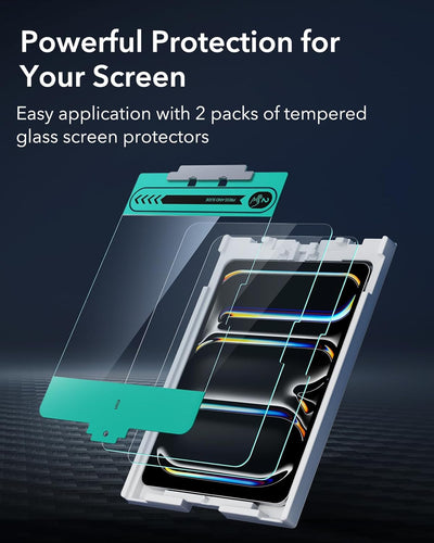 ESR Schutzfolie für iPad Pro 13 (2024), Displayschutzfolie aus gehärtetem Glas mit einfach anzubring