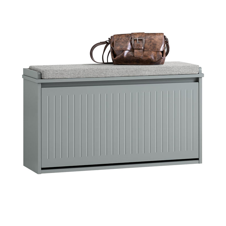 SoBuy Schuhschrank Schuhbank mit Sitzfläche, Schuhregal mit Stauraum, Klappe, Sitzkissen, bis 155 kg